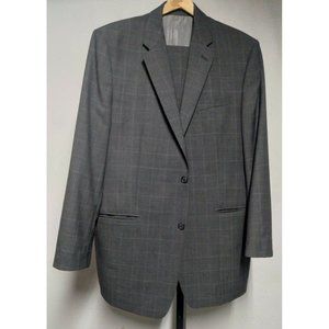Calvin Klein 2-Piece 100 percent wool-laine Charcoal gray suit, sz 42 L,